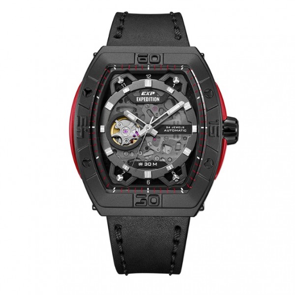 Expedition 6800 Black Red Black Leather Automatic MALIPBARE